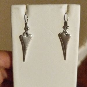 Tattooed Bimbo Silver Heart Earrings